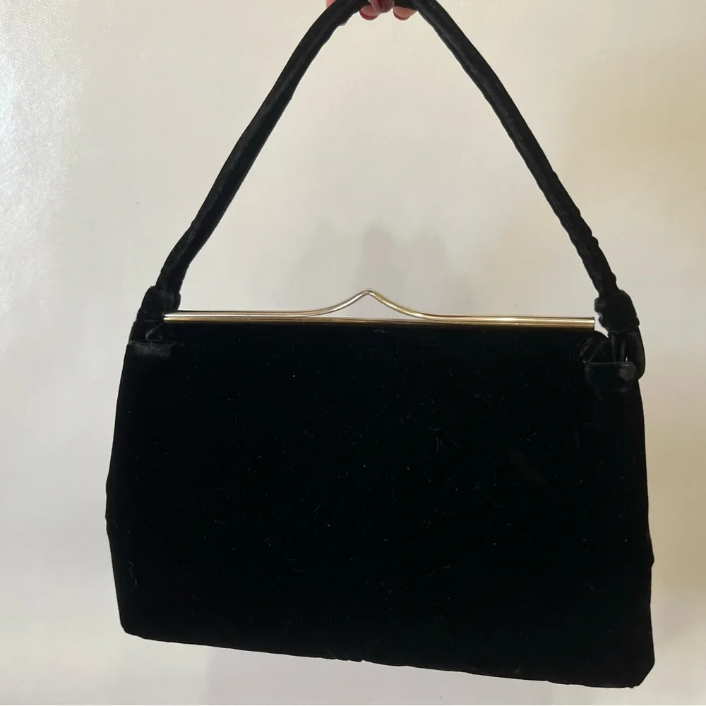 Vintage Garay Black Velvet Pocketbook Retro 60’s